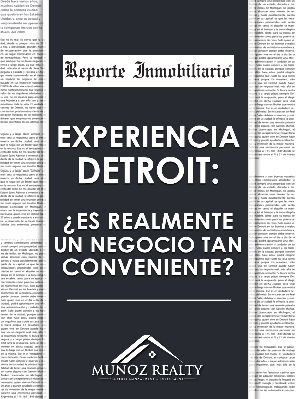 Invertir en Detroit con Munoz Realty